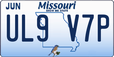 MO license plate UL9V7P