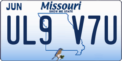 MO license plate UL9V7U