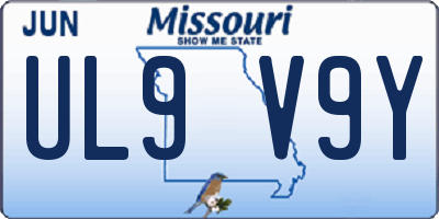 MO license plate UL9V9Y