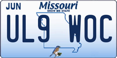 MO license plate UL9W0C