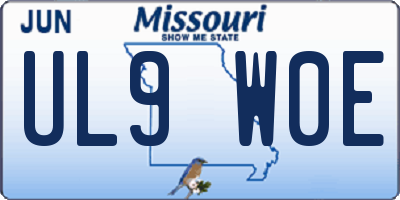 MO license plate UL9W0E