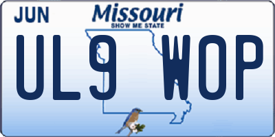 MO license plate UL9W0P