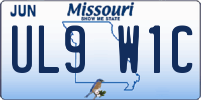 MO license plate UL9W1C