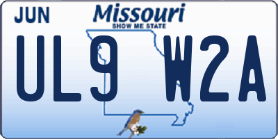 MO license plate UL9W2A