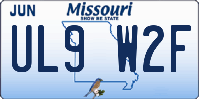 MO license plate UL9W2F