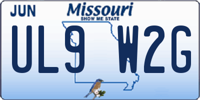 MO license plate UL9W2G