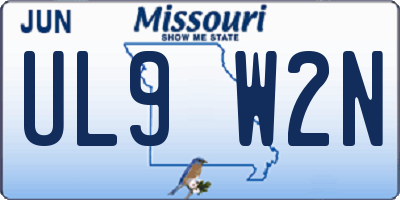 MO license plate UL9W2N