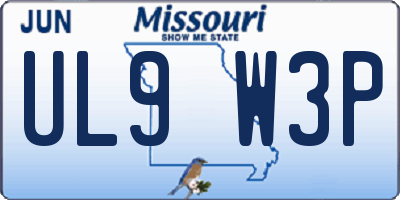 MO license plate UL9W3P