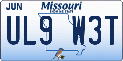 MO license plate UL9W3T
