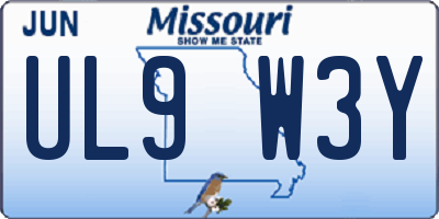 MO license plate UL9W3Y