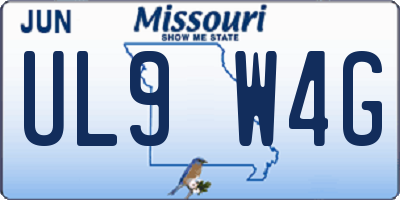 MO license plate UL9W4G
