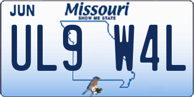 MO license plate UL9W4L