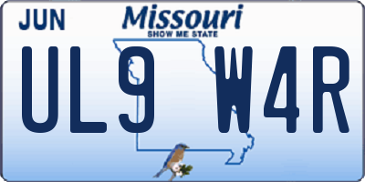 MO license plate UL9W4R