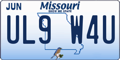 MO license plate UL9W4U