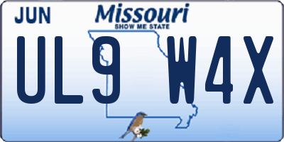 MO license plate UL9W4X