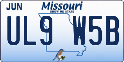 MO license plate UL9W5B