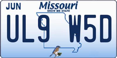 MO license plate UL9W5D