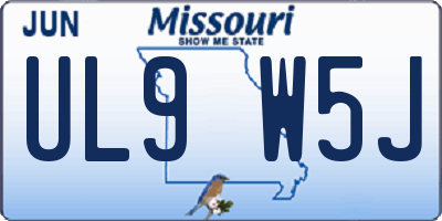 MO license plate UL9W5J