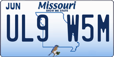 MO license plate UL9W5M