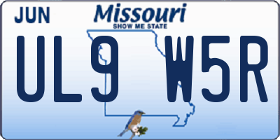 MO license plate UL9W5R