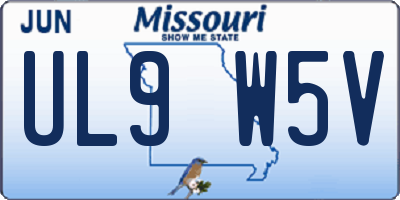 MO license plate UL9W5V