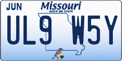 MO license plate UL9W5Y