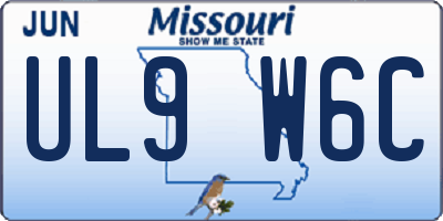 MO license plate UL9W6C