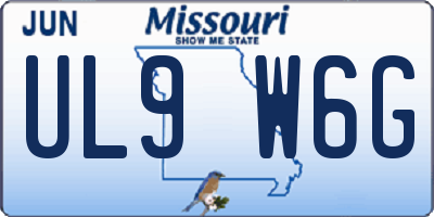 MO license plate UL9W6G