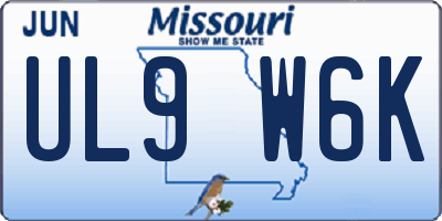 MO license plate UL9W6K