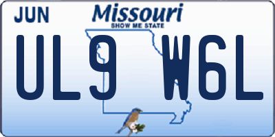 MO license plate UL9W6L