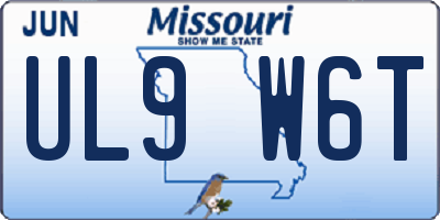 MO license plate UL9W6T