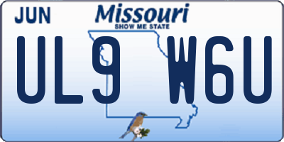 MO license plate UL9W6U