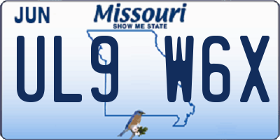 MO license plate UL9W6X