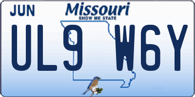 MO license plate UL9W6Y