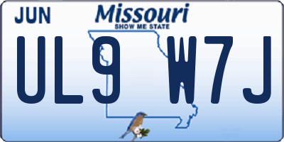 MO license plate UL9W7J