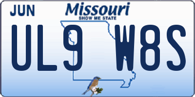 MO license plate UL9W8S