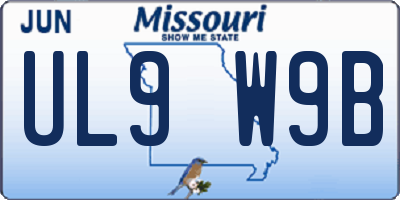 MO license plate UL9W9B