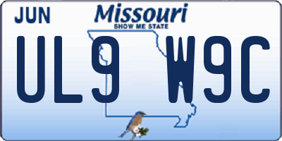MO license plate UL9W9C