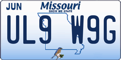 MO license plate UL9W9G