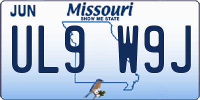MO license plate UL9W9J