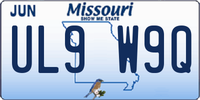 MO license plate UL9W9Q