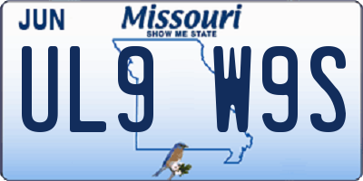 MO license plate UL9W9S