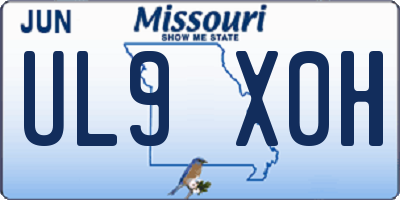 MO license plate UL9X0H