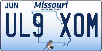 MO license plate UL9X0M