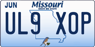 MO license plate UL9X0P