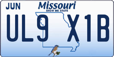 MO license plate UL9X1B