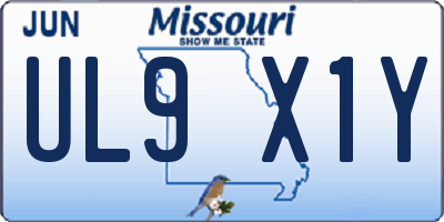 MO license plate UL9X1Y