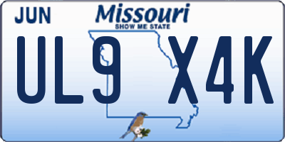 MO license plate UL9X4K