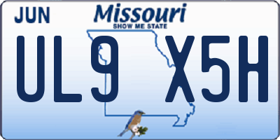 MO license plate UL9X5H