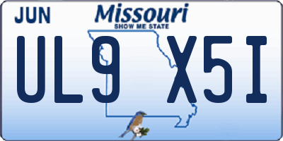 MO license plate UL9X5I